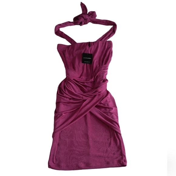 NWT JLuxLabel Size Large Fushcia Pink Tie Skirt - Picture 3 of 13